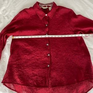 J. Jill Long Sleeve Red Blouse - Medium
